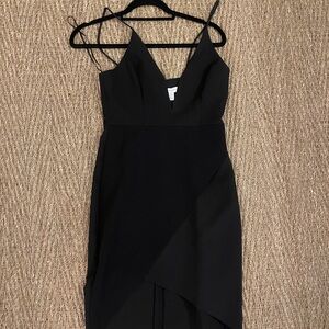 Topshop Black Sleeveless Asymmetrical Cocktail Dress